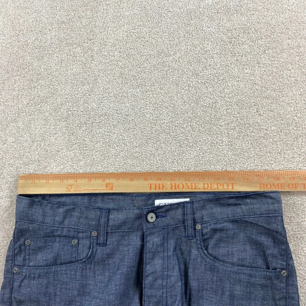 Gustin Pants Mens 36 Blue Slim Fit California Sewn Chambray Cotton Trousers